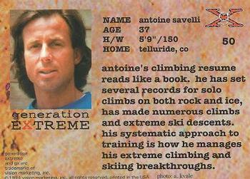 1994 Vision Generation Extreme #50 Antoine Savelli Back